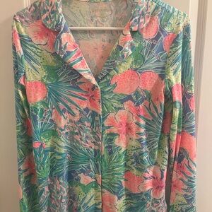 Lilly Pulitzer Tropical Floral Button-Up Shirt